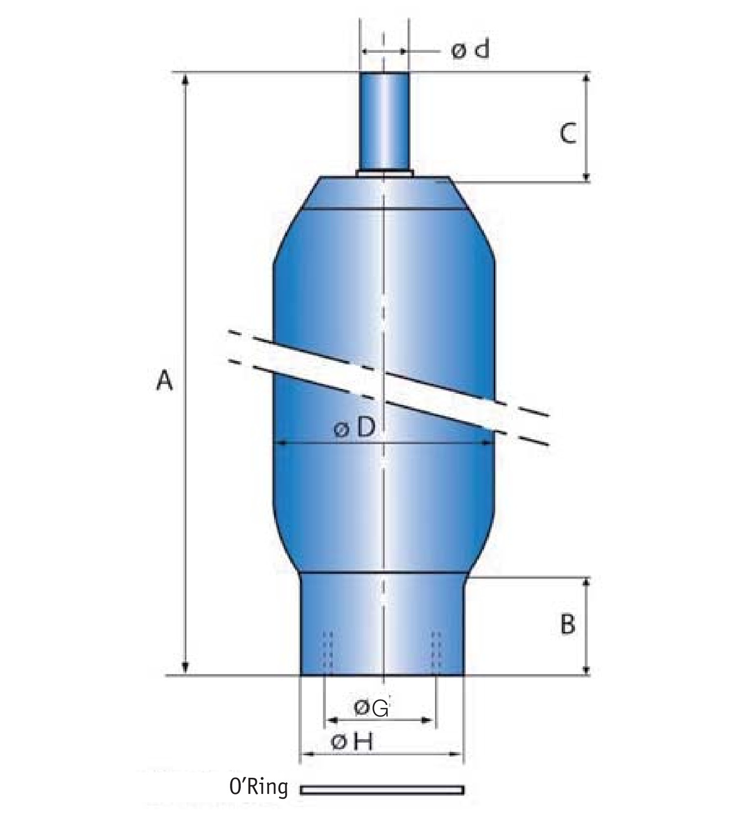 低压囊师蓄能器|EBV系列50&80BAR,容积0.5至5Litres